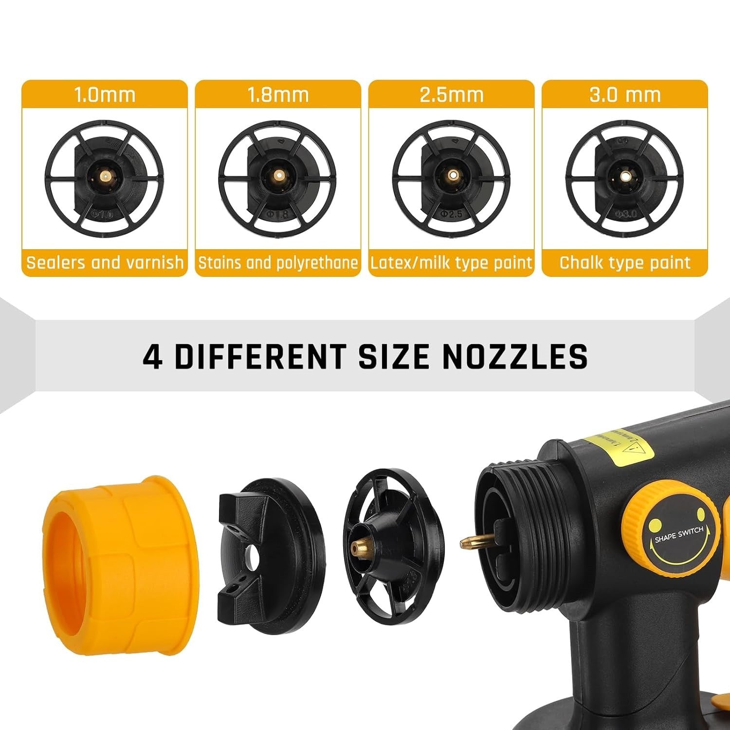 Cordless HVLP Spray Gun Paint Sprayer Fits Dewalt 18V Battery Brushless