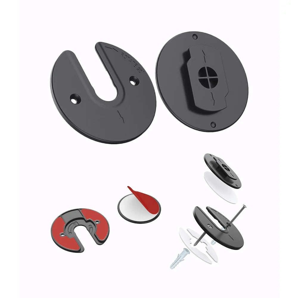 Universal Tablet Wall Mount Black Adjustable 90 Degrees Rotating Tablet Holder
