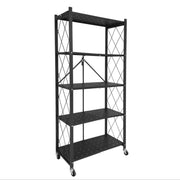 5 Tier Storage Shelf Wheel Rack Foldable Kitchen Organizer