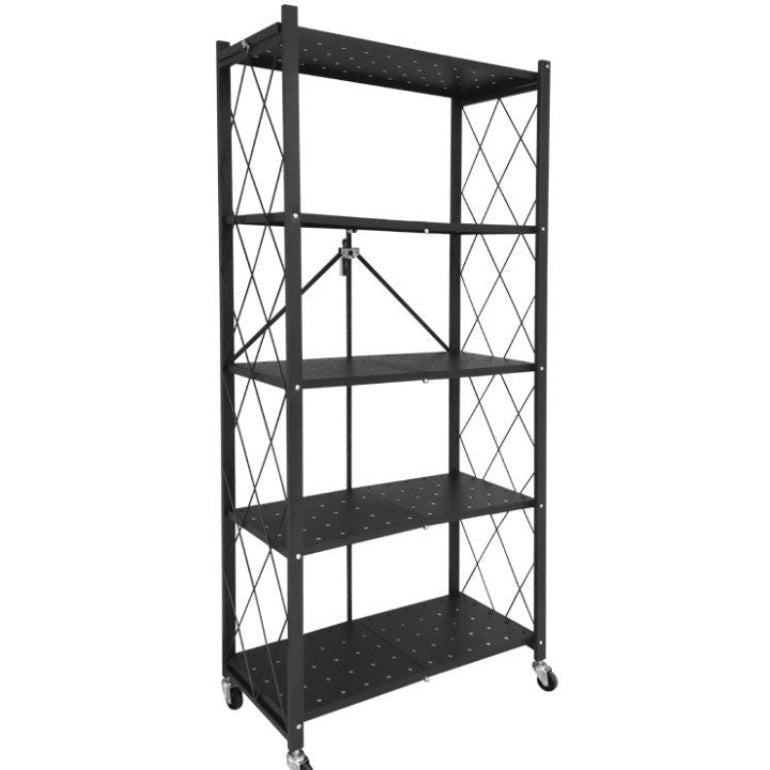 5 Tier Storage Shelf Wheel Rack Foldable Kitchen Organizer