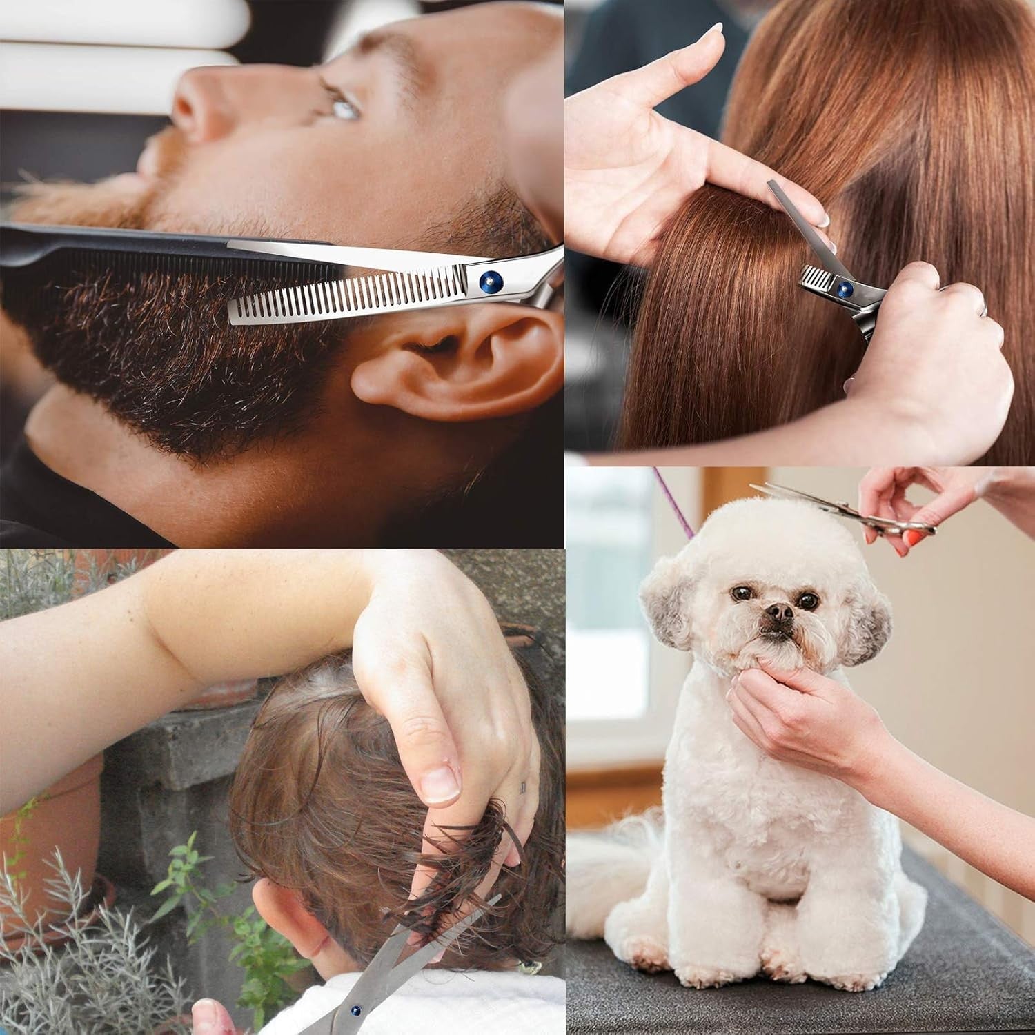 2Pcs 6" Salon Hairdressing Scissors Hair Barber Professional Cutting Thinning