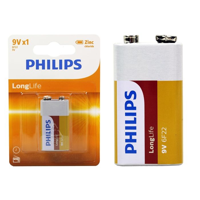 Philips Heavy Duty 9V batteries 6F22 Battery