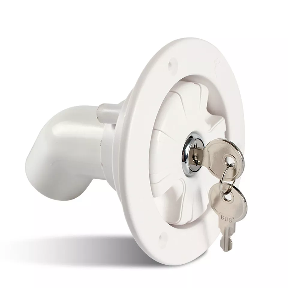 Gravity Water Inlet Filter RV Filler Neck Plastic Lockable Trailer Caravan Hatch