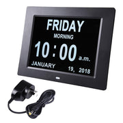 LED Clock Large Dementia Digital Wall Calendar Time Day Week Year Black