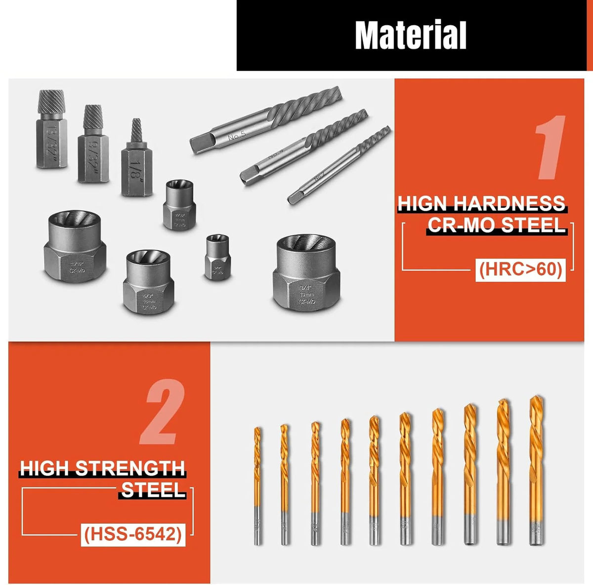 40pcs Damaged Rounded Bolt Nut Stud Screw Remover Extractor Set