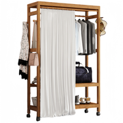 Wooden Coat Rack on Wheels 100cm