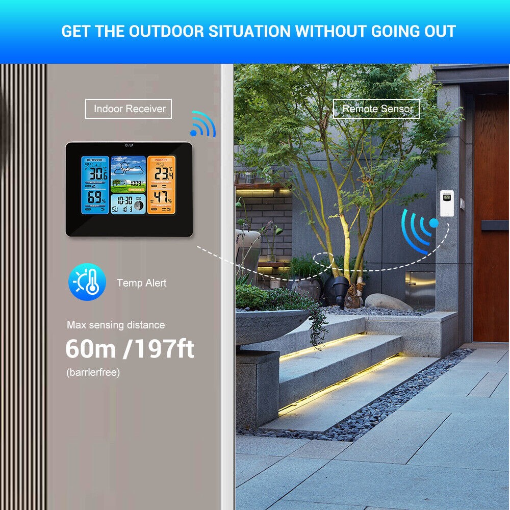 Wireless Digital LCD Weather Station Clock Calendar Thermometer
