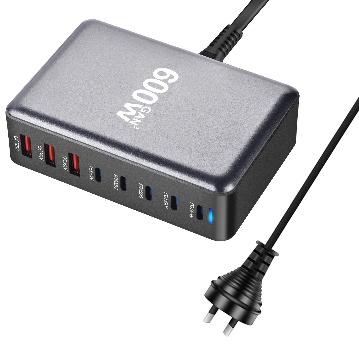 600W Fast Charging Station HUB Wall Charger USB Type C PD 8 Ports