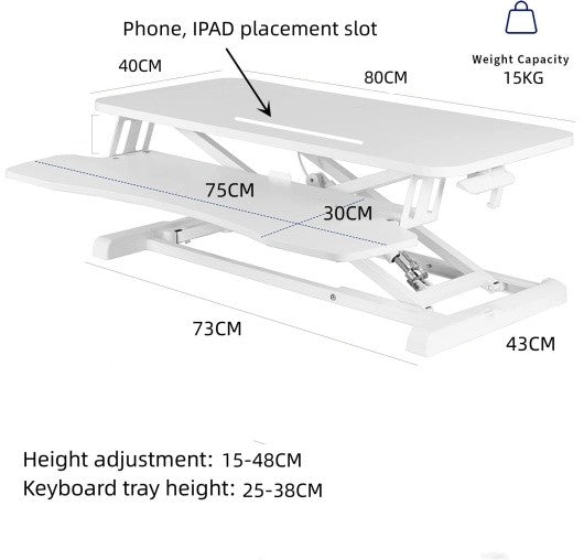 Laptop PC Monitor Computer Height Adjustable Table Standing Desk