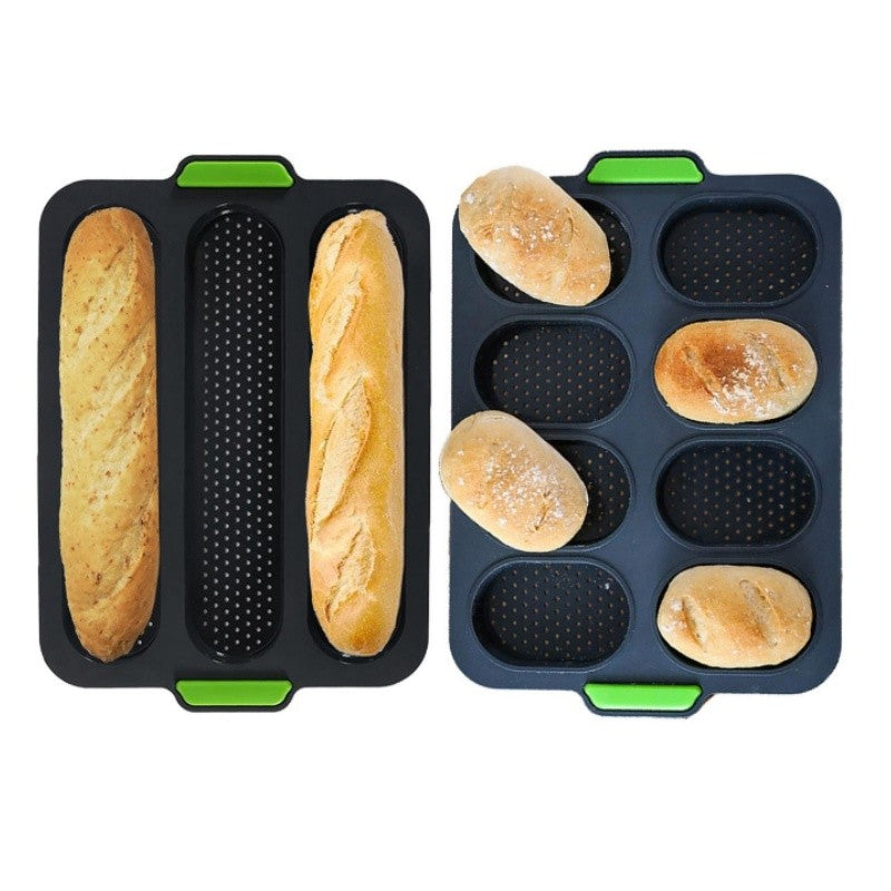 Set of 2 Silicone Baguette Burger Bun Pan Nonstick French Bread Bake Mold Moulds