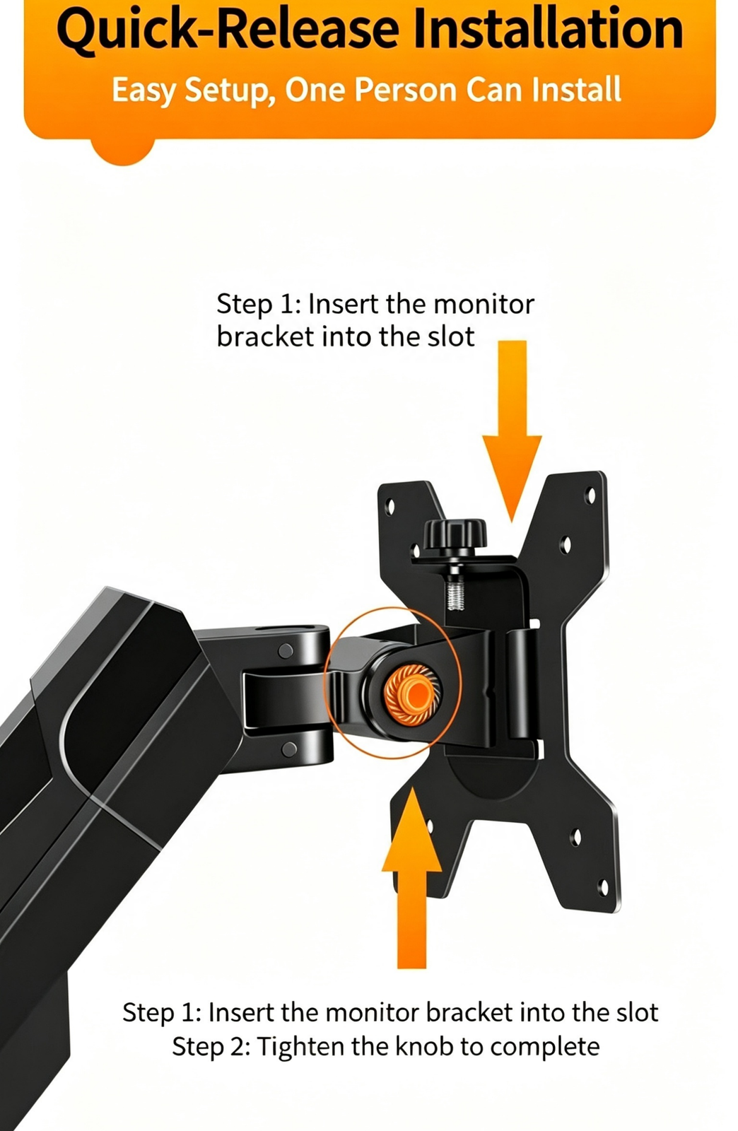 Monitor Desk Mount Gas Spring Arm 17-32in Screen Holder Table Clamp Grommet Base