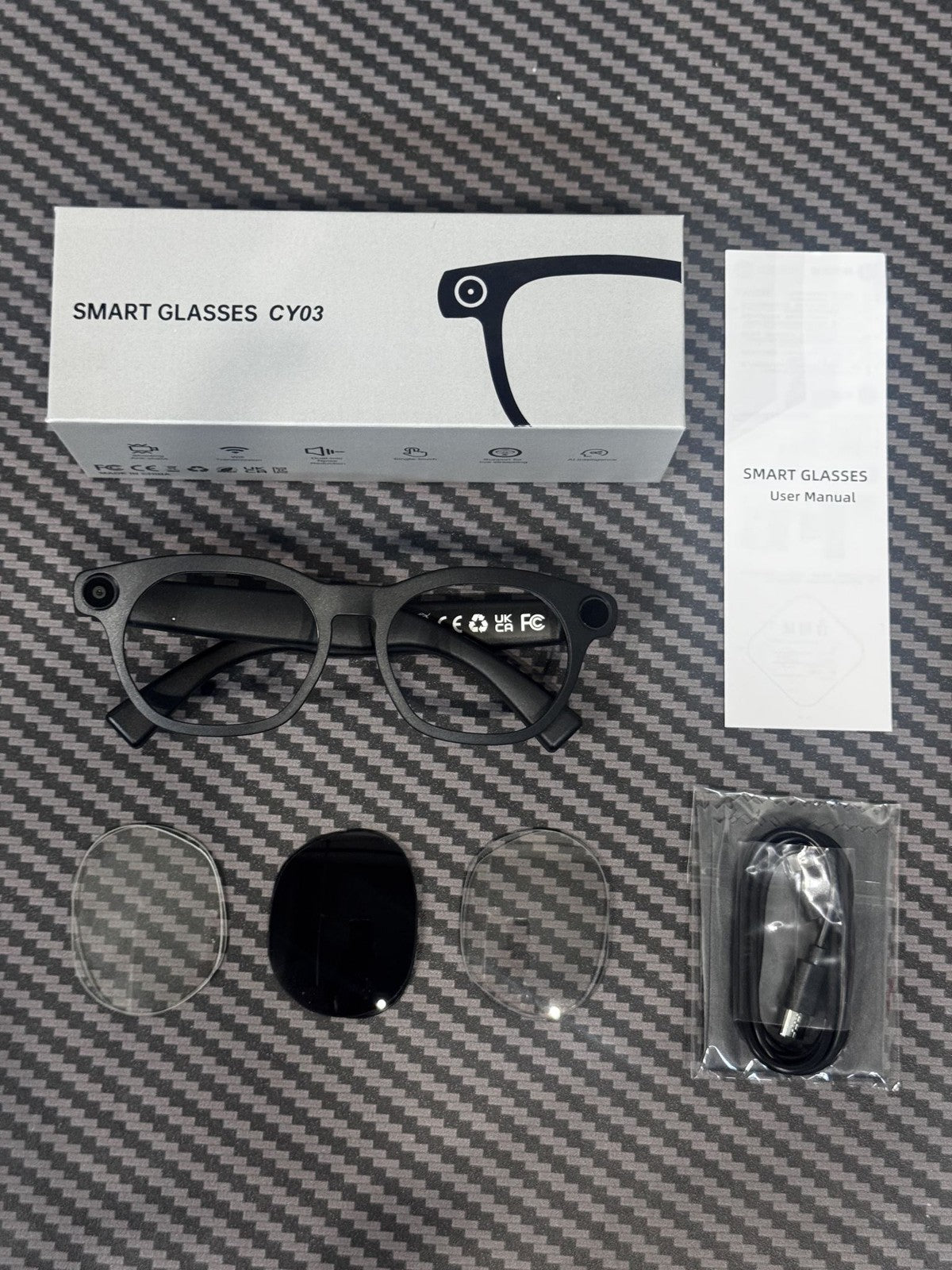 AI Smart Glasses 5MP Camera 1080P Video Recording AI Voice Assistant Translate