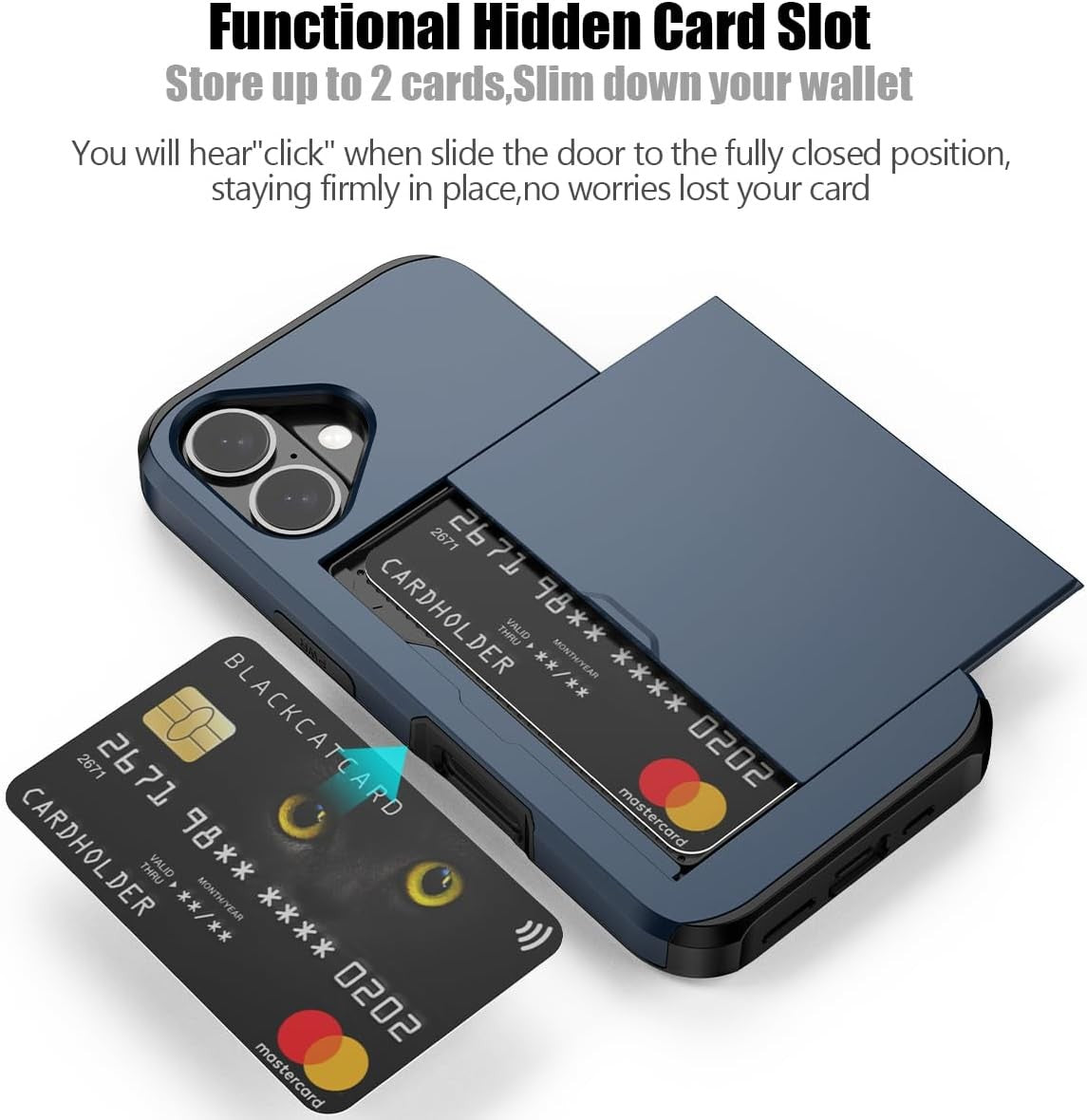 Shockproof Card Slots Back Holder Rugged Case Cover For iPhone 17