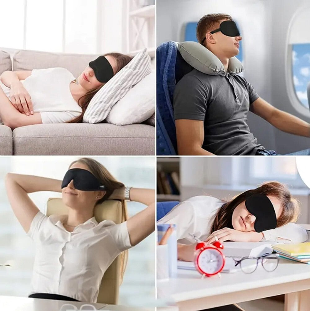 3D Sleep Mask Blindfold Eye Masks Cover Memory Foam Soft Padded