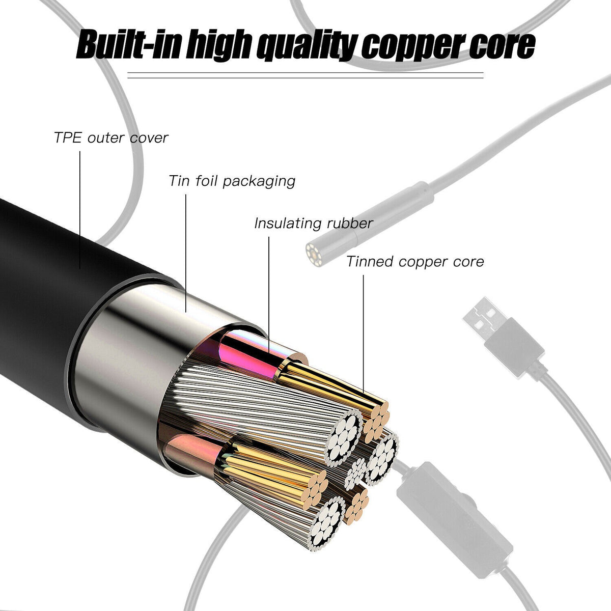 Industrial Endoscope Camera 1080P HD 4.3'' Borescope 2M 5M 10M Cable