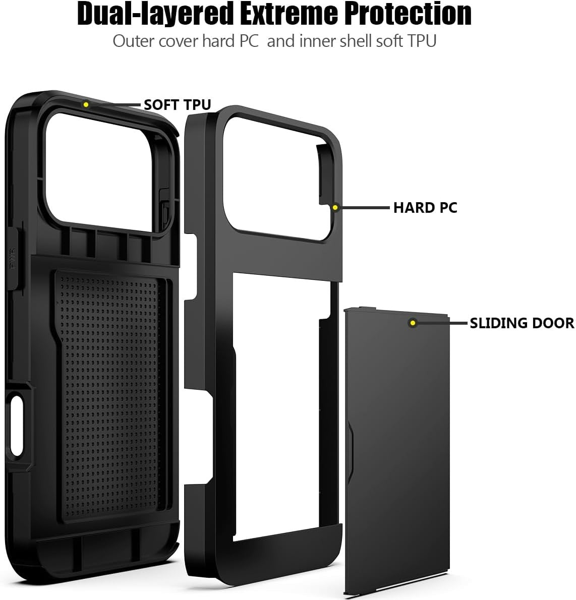 Shockproof Card Slots Back Holder Rugged Case Cover For iPhone 17 Pro Max