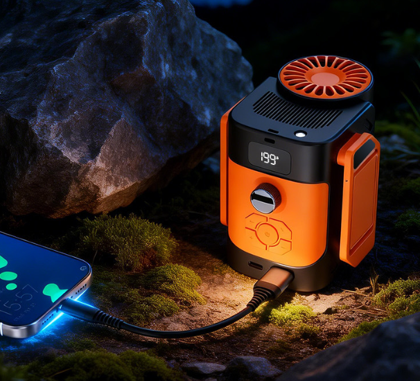 3 in 1 Waist-mounted Fan USB Power Bank Wireless Bluetooth Speaker