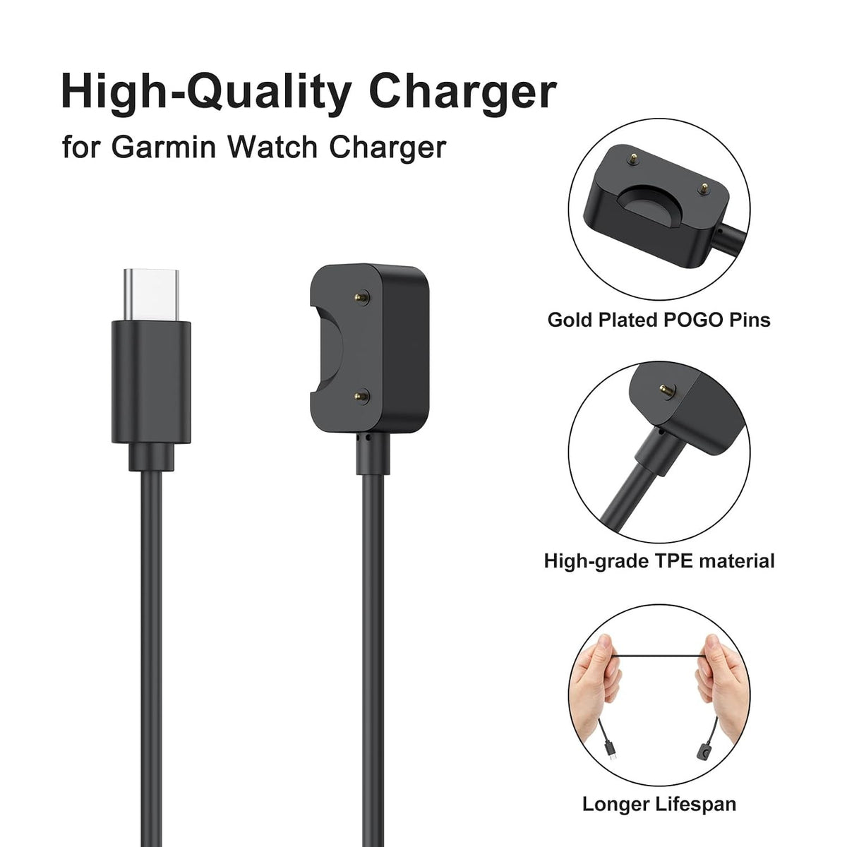 Type-C Charger for Samsung Galaxy Fit 3 SM-R390 – Magnetic Cable 100cm