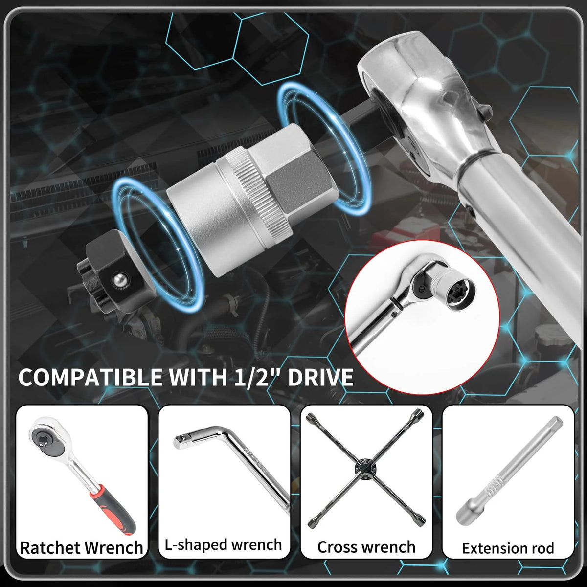 22Piece Wheel Lock Nut Wrench Set Compatible with Volkswagen