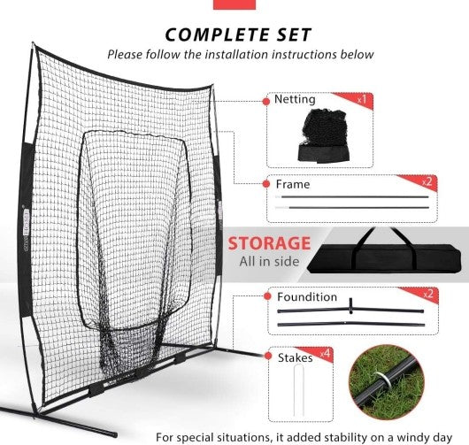 213x213cm Baseball Backstop Softball Practice Net