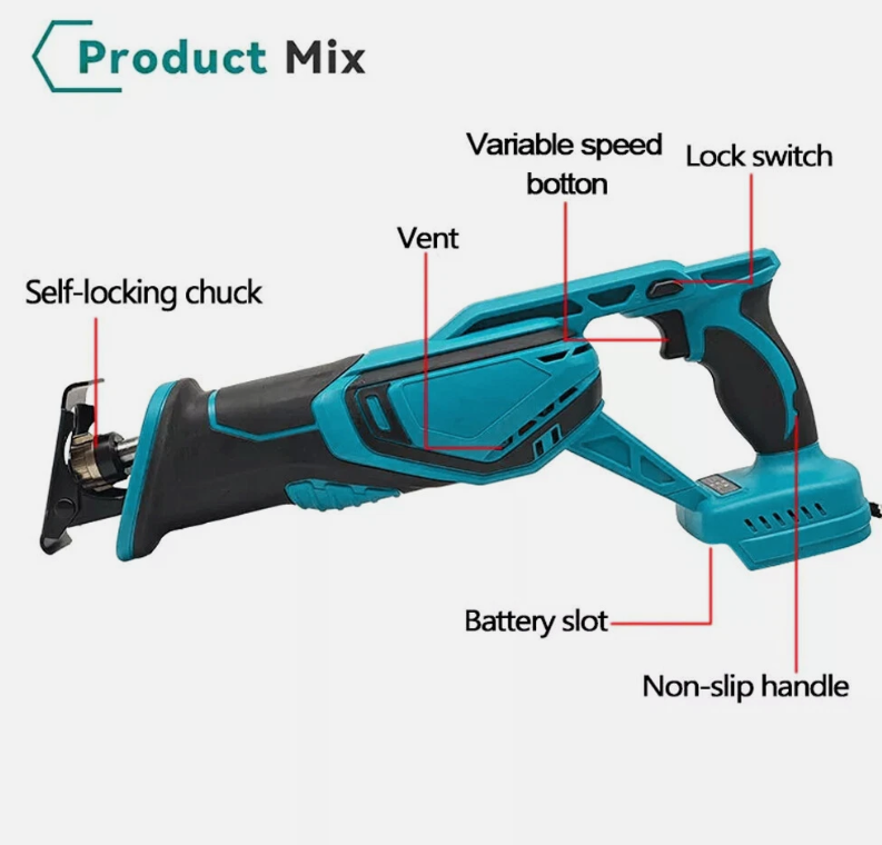 Brushless Cordless Reciprocating Saw Wood Metal Saber Saw For Makita 18V Battery