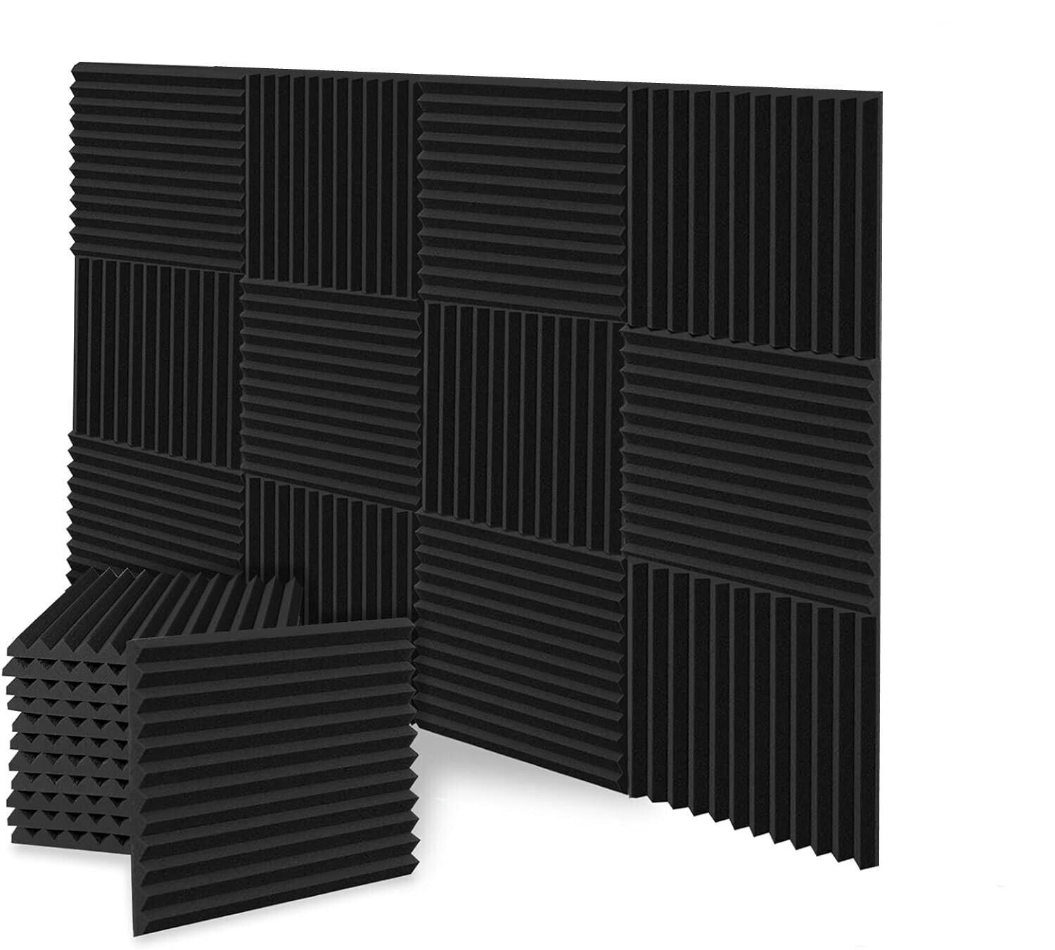 12PCS Studio Acoustic Foam Sound Absorption Proofing Panel Wedge