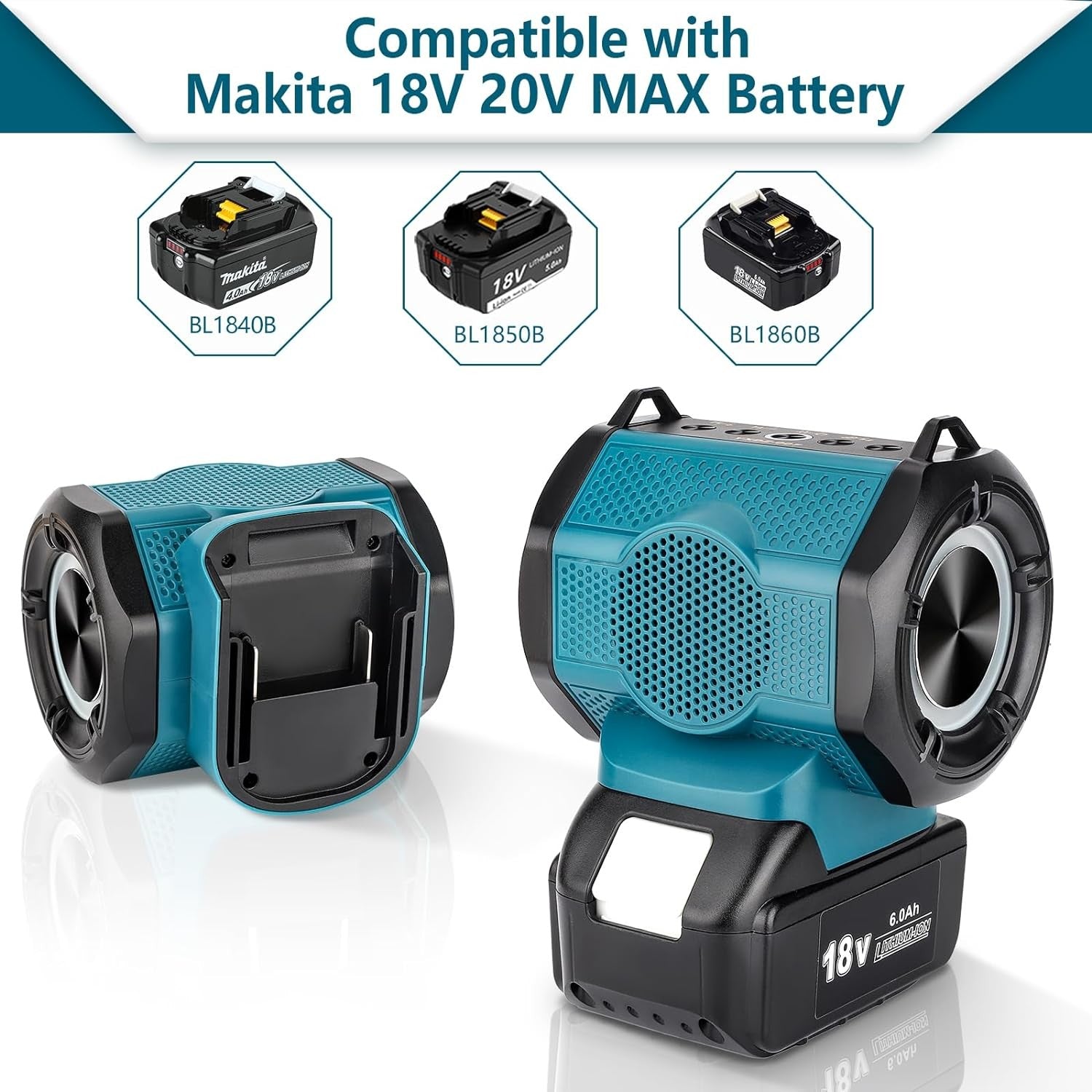 Bluetooth Speaker fits Makita 18V Battery (Battery Not Included)