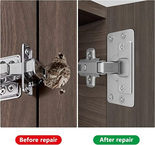 8PCS Cabinet Door Hinge Repair Plate with Screws