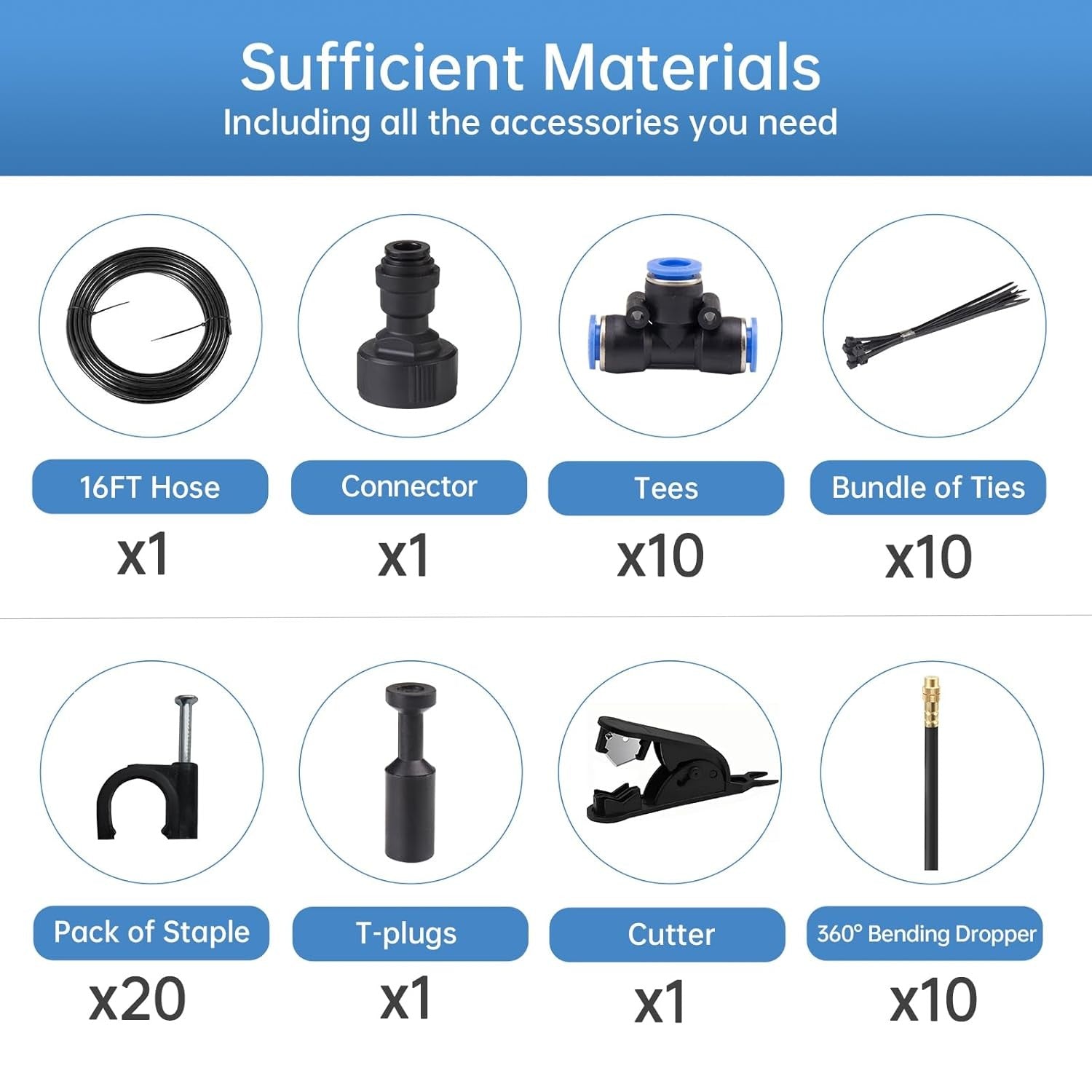 10M Adjustable Watering Irrigation Misting System Kit