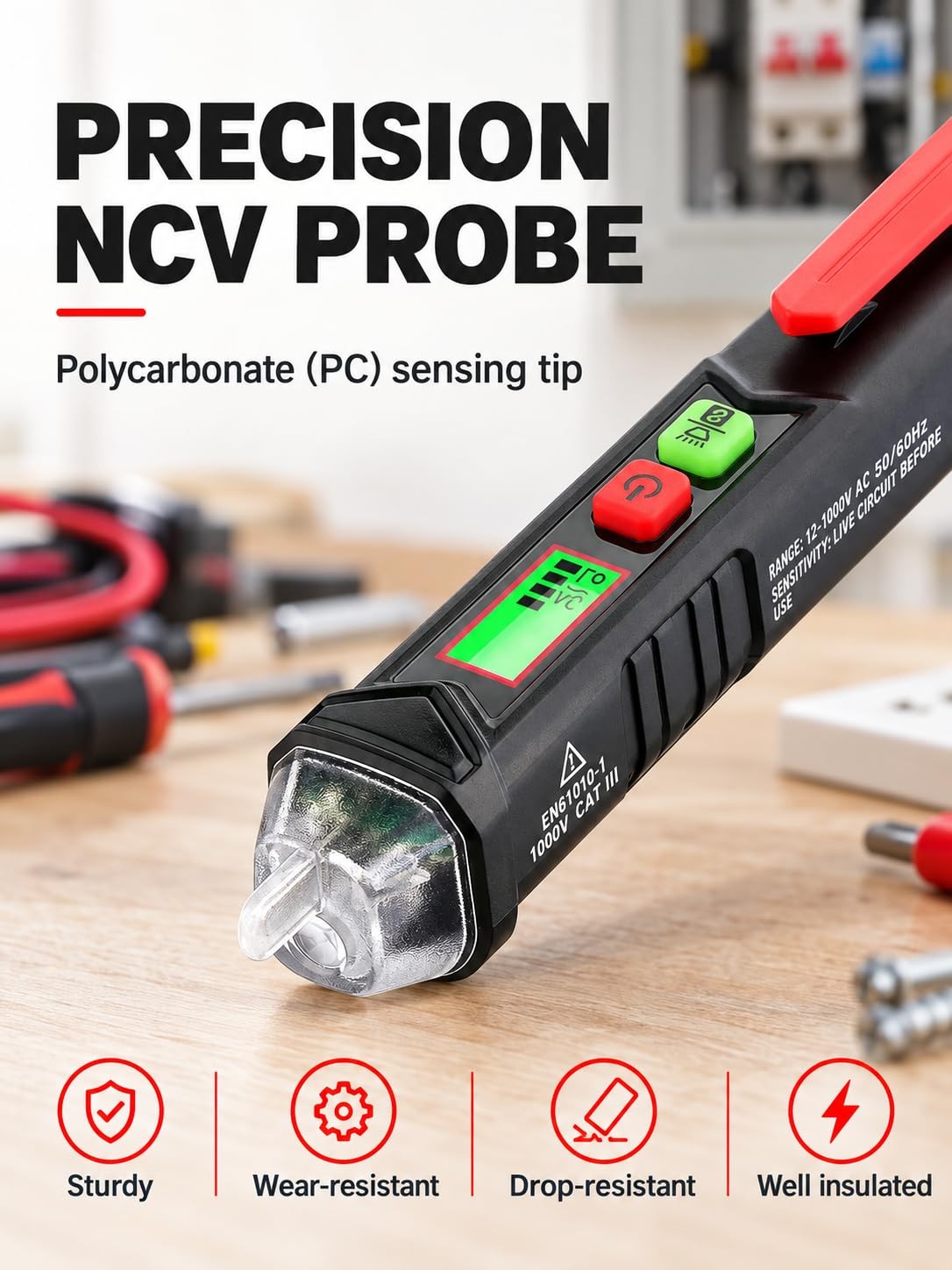 Voltage Tester Dual Range 12V-1000V / 48V-1000V Non Contact Electrical Tester