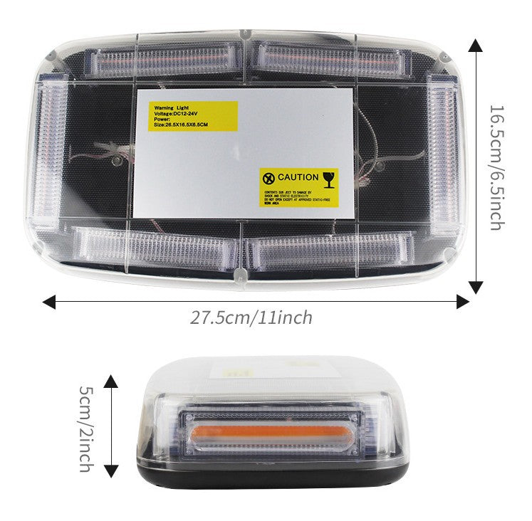 6-COB LED Beacon Flashing Magnetic Emergency Warning Strobe Amber Light 12/24V