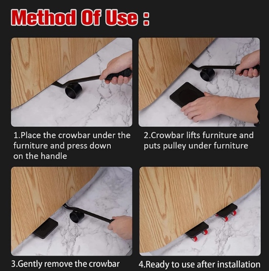 Furniture Mover Tool with Wheels Furniture Slider