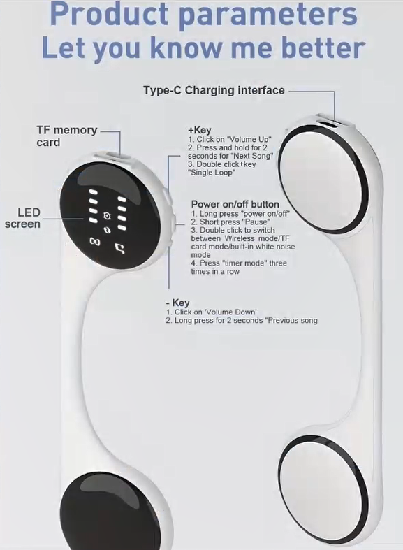 Under Pillow Speaker for Sleeping - Portable Wireless Bluetooth Bone Conduction
