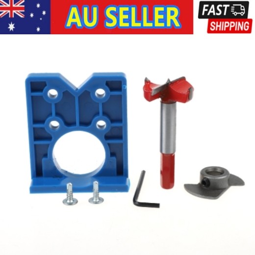 35mm Door Hinge Hole Saw Cutter Concealed Hinge Jig with Forstner Bits Positioner