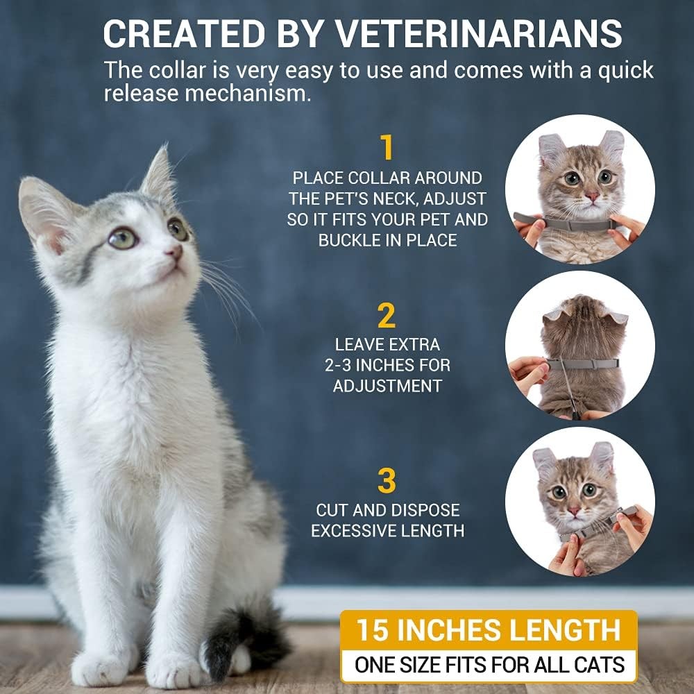 Adjustable Flea Tick Collar for Pets Cats and Dogs Design Natural Ingredients