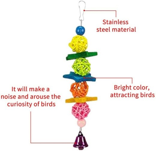 10PCS Parrot Hanging Swing Bird Toy Harness Cage Ladder Parakeet