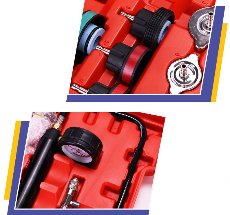 14pcs Radiator Pressure Tester Coolant Purge Refill Vacuum Cooling System Kit