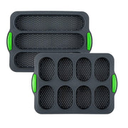 2pcs Silicone Baguette Burger Bun Bake Mold Moulds