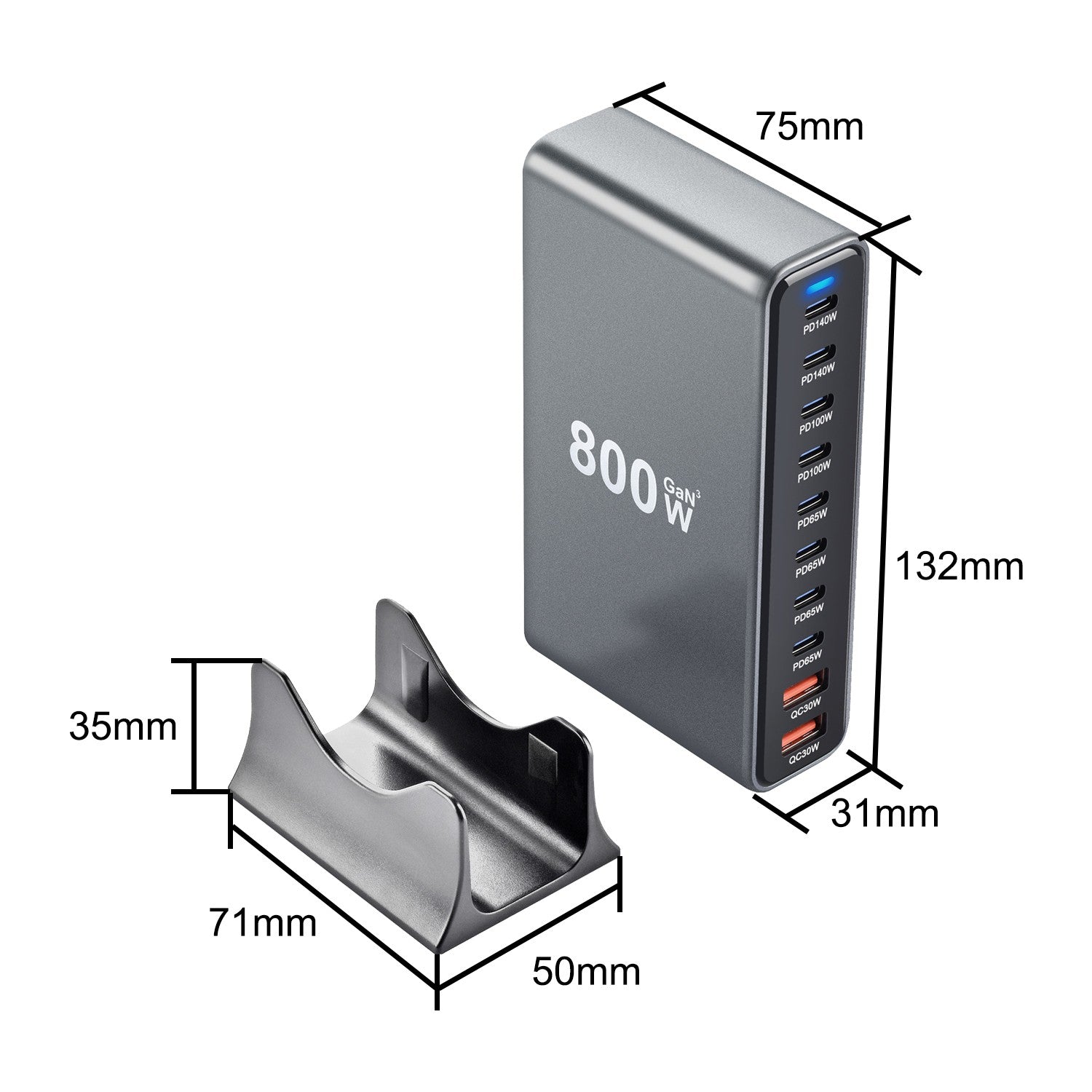 800W GaN PD USB Type C Fast Charger Charging Station For Laptop Mobile MacBook