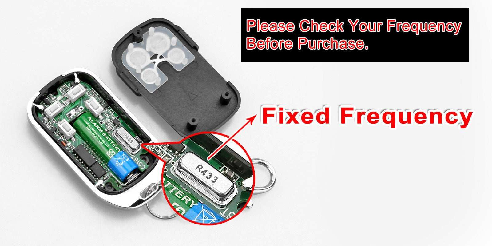 Universal Replacement Garage Door Gate Car Cloning Remote Control Key Fob 433