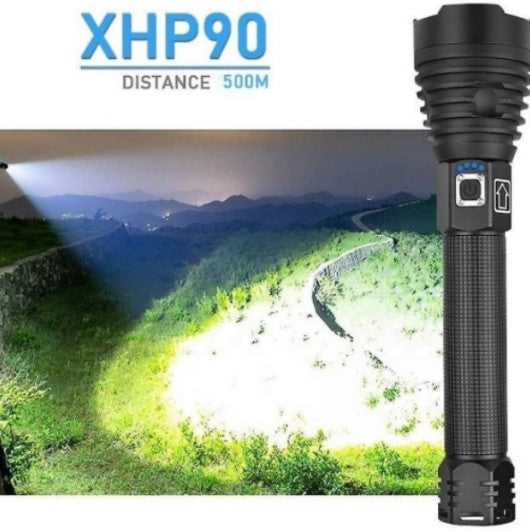 XHP90 3000LM Tactical 3 Mode Zoom Flashlight LED Hunting Torch