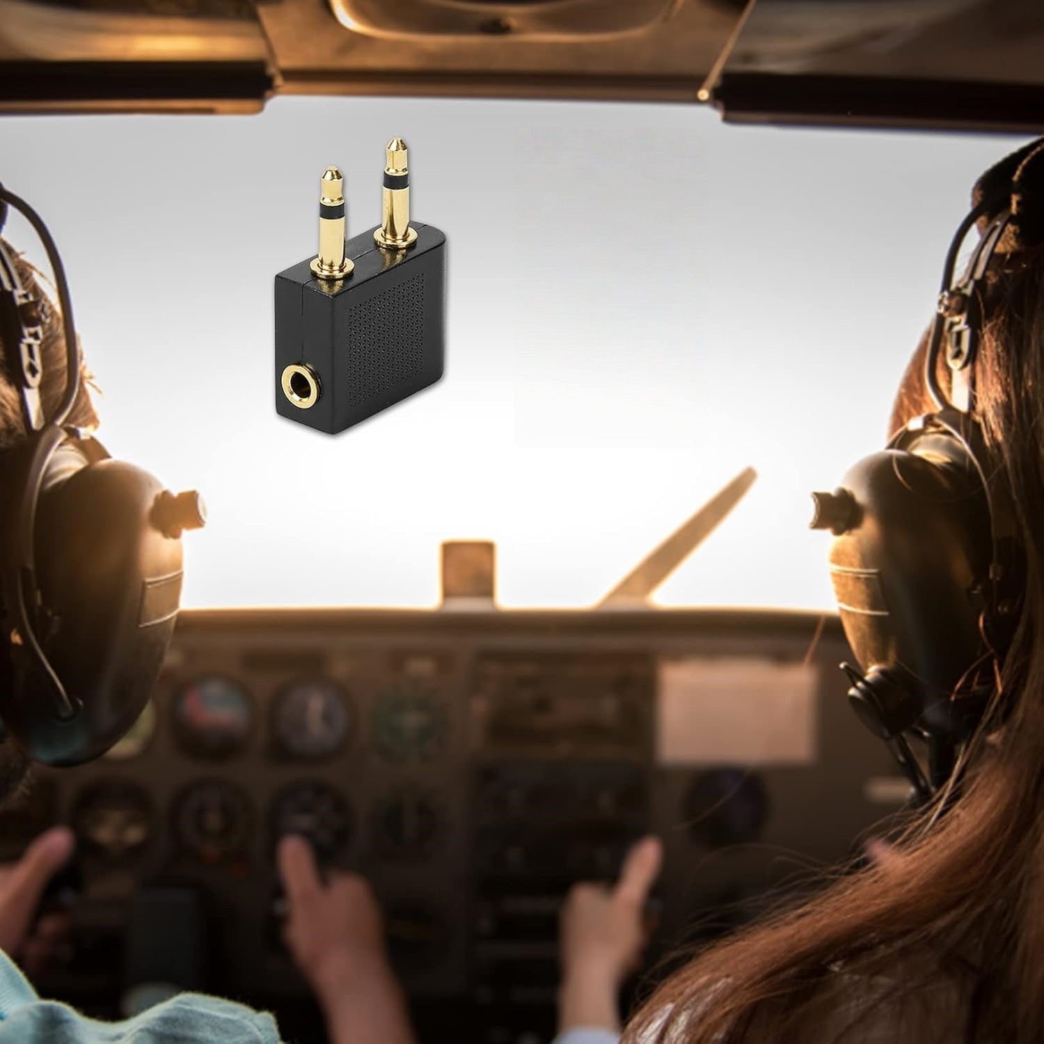 3.5mm Jack Audio Headphones Earphone Adapter for Aeroplane Airplane Plane Travel