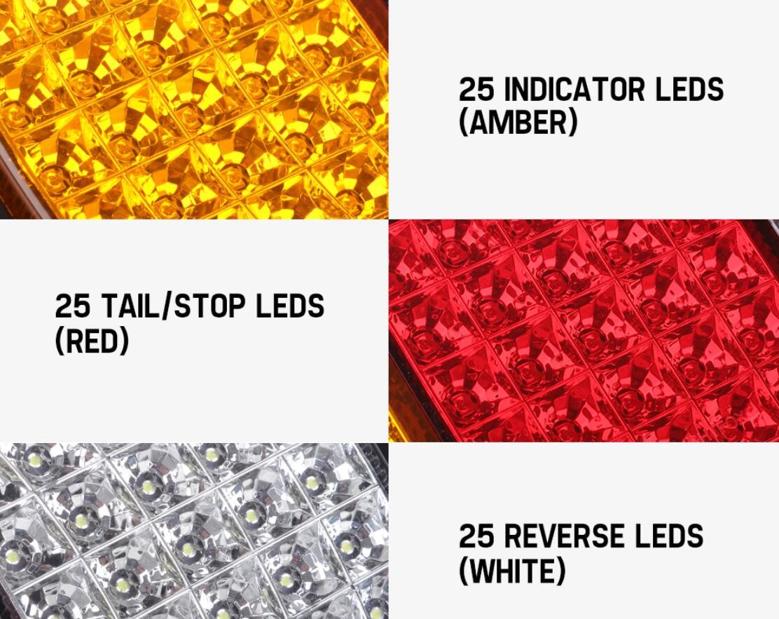 2x LED Tail Lights Stop Indicator Reverse 12V Ute Trailer Caravan Truck Boat