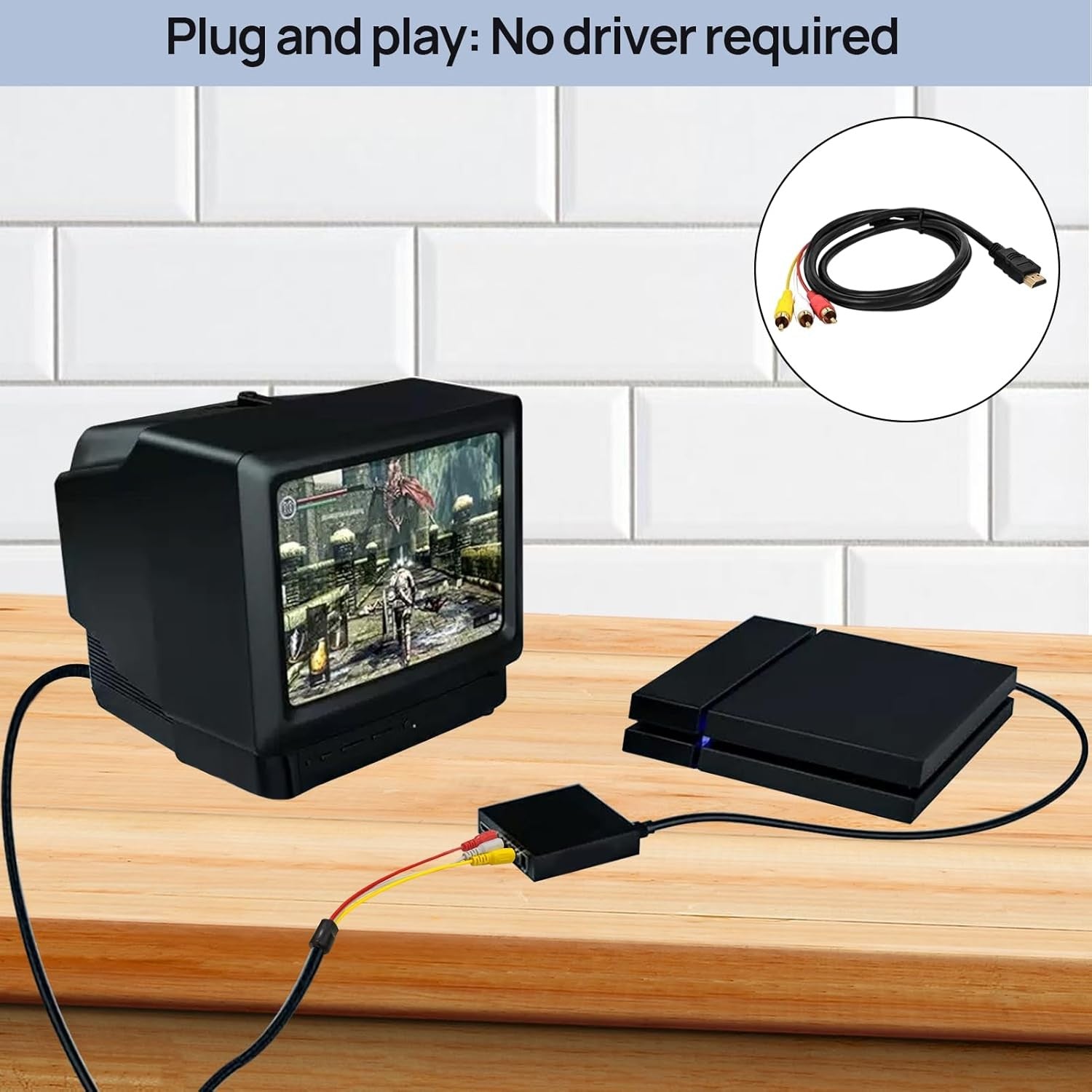 HDMI to 3 RCA Video Audio Converter Cable