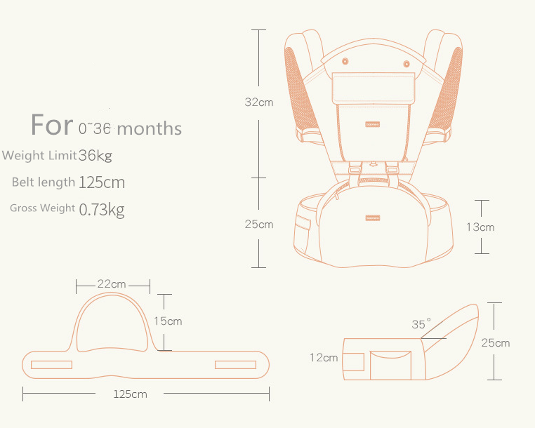 Ergonomic Infant Baby Carrier With Hip Seat Stool