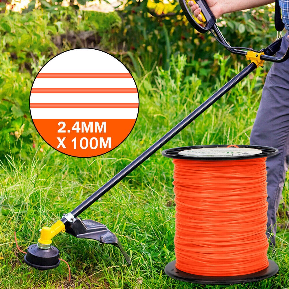Trimmer Line Round String Cord Brushcutter 2.4mm 100M Whipper Snipper Cord