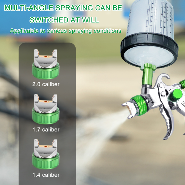 HVLP Spray Gun with 10Pcs 600ML Disposable Paint Cups, Automotive Gravity Feed