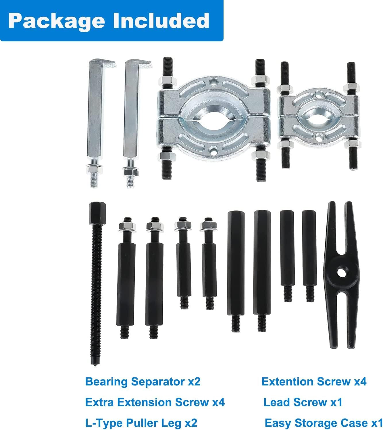 14PCS Bearing Splitter Gear Puller Fly Wheel Separator Set