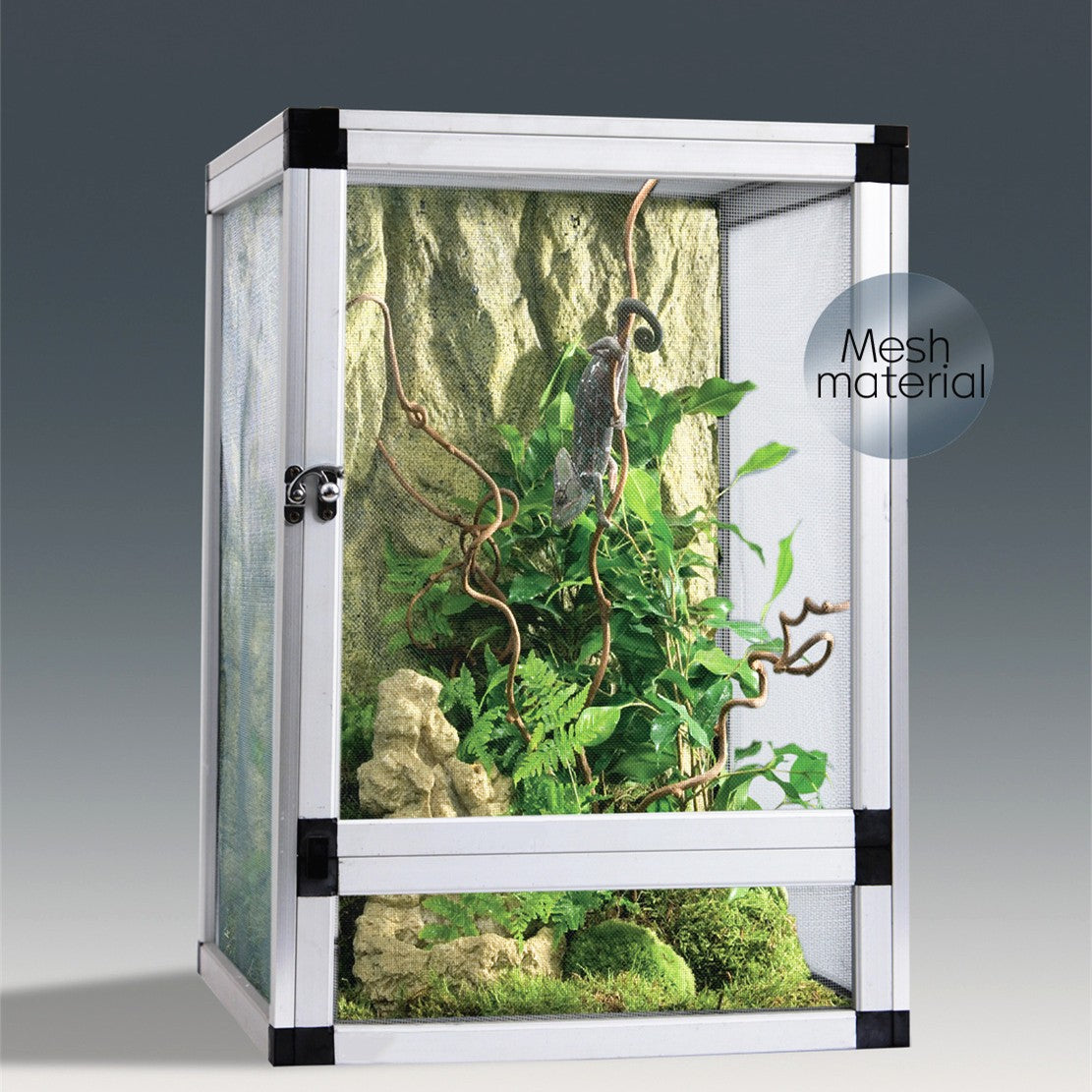 50x50x100cm Aluminum Alloy Reptile Enclosure Lizard Terrarium Snake Cage Mesh