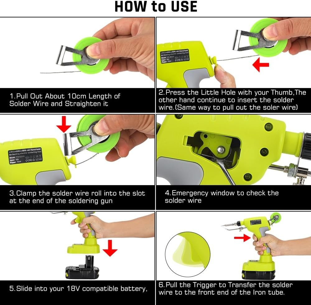 (NO Battery) Soldering Welding Welder Iron fits Ryobi 18V Battery